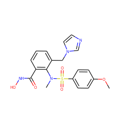 COc1ccc(S(=O)(=O)N(C)c2c(Cn3ccnc3)cccc2C(=O)NO)cc1 ZINC000026748275