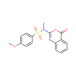 COc1ccc(S(=O)(=O)N(C)c2nc3ccccc3c(=O)o2)cc1 ZINC000027894717