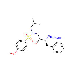 COc1ccc(S(=O)(=O)N(CC(C)C)C[C@@H](O)[C@H](Cc2ccccc2)N=[N+]=[N-])cc1 ZINC000653841642