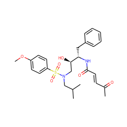 COc1ccc(S(=O)(=O)N(CC(C)C)C[C@@H](O)[C@H](Cc2ccccc2)NC(=O)/C=C/C(C)=O)cc1 ZINC000040917970