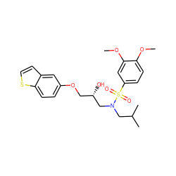 COc1ccc(S(=O)(=O)N(CC(C)C)C[C@@H](O)COc2ccc3sccc3c2)cc1OC ZINC000084619033