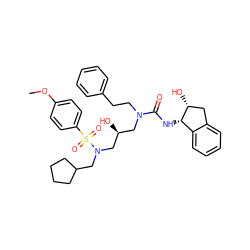 COc1ccc(S(=O)(=O)N(CC2CCCC2)C[C@@H](O)CN(CCc2ccccc2)C(=O)N[C@H]2c3ccccc3C[C@H]2O)cc1 ZINC000027186809