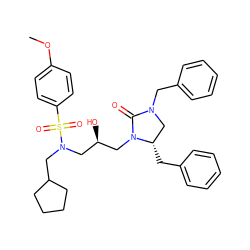 COc1ccc(S(=O)(=O)N(CC2CCCC2)C[C@@H](O)CN2C(=O)N(Cc3ccccc3)C[C@@H]2Cc2ccccc2)cc1 ZINC000003951308