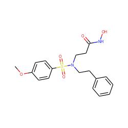 COc1ccc(S(=O)(=O)N(CCC(=O)NO)CCc2ccccc2)cc1 ZINC000060049755