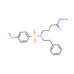 COc1ccc(S(=O)(=O)N(CCCC(=O)NO)CCc2ccccc2)cc1 ZINC000095559128