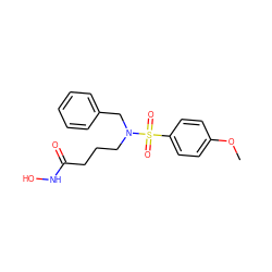 COc1ccc(S(=O)(=O)N(CCCC(=O)NO)Cc2ccccc2)cc1 ZINC000095563050