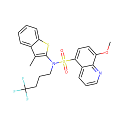 COc1ccc(S(=O)(=O)N(CCCC(F)(F)F)c2sc3ccccc3c2C)c2cccnc12 ZINC000115232940