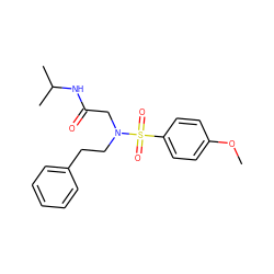 COc1ccc(S(=O)(=O)N(CCc2ccccc2)CC(=O)NC(C)C)cc1 ZINC000004980118