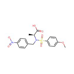 COc1ccc(S(=O)(=O)N(Cc2ccc([N+](=O)[O-])cc2)[C@@H](C)C(=O)O)cc1 ZINC000013840035