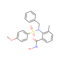 COc1ccc(S(=O)(=O)N(Cc2ccccc2)c2c(C)cccc2C(=O)NO)cc1 ZINC000026401718