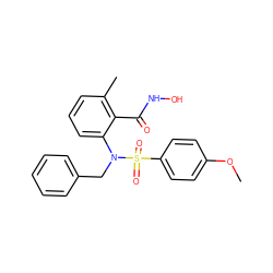 COc1ccc(S(=O)(=O)N(Cc2ccccc2)c2cccc(C)c2C(=O)NO)cc1 ZINC000026402660