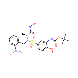 COc1ccc(S(=O)(=O)N(Cc2ccccc2[N+](=O)[O-])[C@@H](C)C(=O)NO)cc1NC(=O)OC(C)(C)C ZINC000013863170
