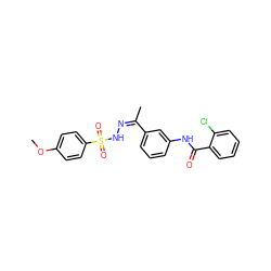 COc1ccc(S(=O)(=O)N/N=C(/C)c2cccc(NC(=O)c3ccccc3Cl)c2)cc1 ZINC000000668761