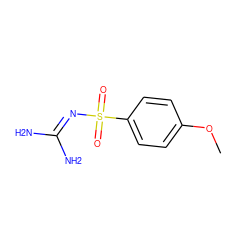 COc1ccc(S(=O)(=O)N=C(N)N)cc1 ZINC000013808049