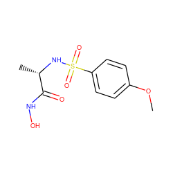 COc1ccc(S(=O)(=O)N[C@@H](C)C(=O)NO)cc1 ZINC000010450352