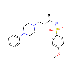 COc1ccc(S(=O)(=O)N[C@@H](C)CCN2CCN(c3ccccc3)CC2)cc1 ZINC000040955018