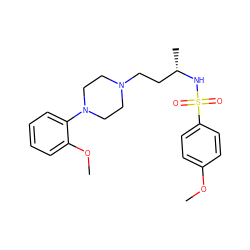 COc1ccc(S(=O)(=O)N[C@@H](C)CCN2CCN(c3ccccc3OC)CC2)cc1 ZINC000040972487