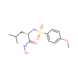 COc1ccc(S(=O)(=O)N[C@@H](CC(C)C)C(=O)NO)cc1 ZINC000010450349
