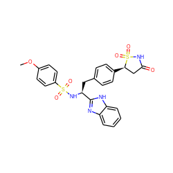 COc1ccc(S(=O)(=O)N[C@@H](Cc2ccc([C@@H]3CC(=O)NS3(=O)=O)cc2)c2nc3ccccc3[nH]2)cc1 ZINC000036088901