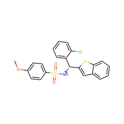 COc1ccc(S(=O)(=O)N[C@@H](c2cc3ccccc3s2)c2ccccc2Cl)cc1 ZINC000653788985