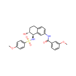 COc1ccc(S(=O)(=O)N[C@@H]2c3cc(NC(=O)c4cccc(OC)c4)ccc3CC[C@H]2O)cc1 ZINC000040893152