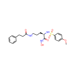 COc1ccc(S(=O)(=O)N[C@H](CCCNC(=O)CCc2ccccc2)C(=O)NO)cc1 ZINC000026183573