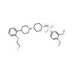 COc1ccc(S(=O)(=O)N[C@H]2CC[C@@H](N3CCC(c4ccccc4OCCF)CC3)CC2)cc1OC ZINC000101132183