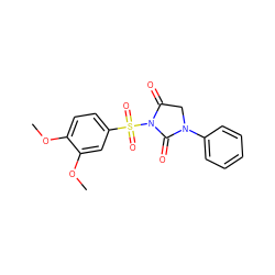COc1ccc(S(=O)(=O)N2C(=O)CN(c3ccccc3)C2=O)cc1OC ZINC000013763604