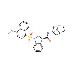 COc1ccc(S(=O)(=O)N2C[C@@H](C(=O)NC3C[C@@H]4CC[C@H](C3)N4C)c3ccccc32)c2ccccc12 ZINC000049034585