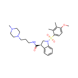 COc1ccc(S(=O)(=O)N2C[C@H](C(=O)NCCCN3CCN(C)CC3)c3ccccc32)c(C)c1C ZINC000071334287