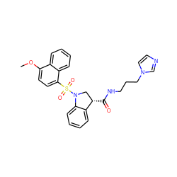 COc1ccc(S(=O)(=O)N2C[C@H](C(=O)NCCCn3ccnc3)c3ccccc32)c2ccccc12 ZINC000049109913