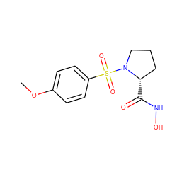 COc1ccc(S(=O)(=O)N2CCC[C@@H]2C(=O)NO)cc1 ZINC000013801703