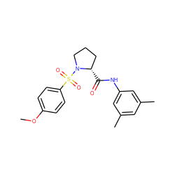 COc1ccc(S(=O)(=O)N2CCC[C@@H]2C(=O)Nc2cc(C)cc(C)c2)cc1 ZINC000009068450