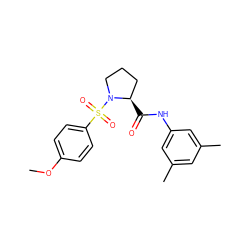 COc1ccc(S(=O)(=O)N2CCC[C@H]2C(=O)Nc2cc(C)cc(C)c2)cc1 ZINC000009068446