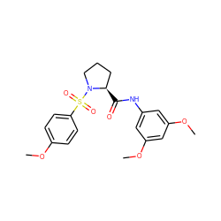 COc1ccc(S(=O)(=O)N2CCC[C@H]2C(=O)Nc2cc(OC)cc(OC)c2)cc1 ZINC000008122697