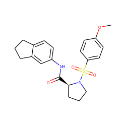 COc1ccc(S(=O)(=O)N2CCC[C@H]2C(=O)Nc2ccc3c(c2)CCC3)cc1 ZINC000010894986