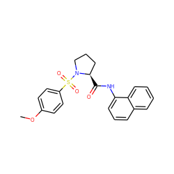 COc1ccc(S(=O)(=O)N2CCC[C@H]2C(=O)Nc2cccc3ccccc23)cc1 ZINC000001119510