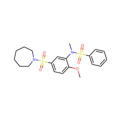 COc1ccc(S(=O)(=O)N2CCCCCC2)cc1N(C)S(=O)(=O)c1ccccc1 ZINC000004199867