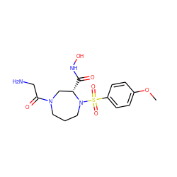 COc1ccc(S(=O)(=O)N2CCCN(C(=O)CN)C[C@@H]2C(=O)NO)cc1 ZINC000026648550