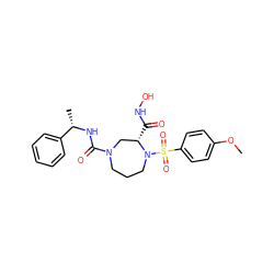 COc1ccc(S(=O)(=O)N2CCCN(C(=O)N[C@@H](C)c3ccccc3)C[C@@H]2C(=O)NO)cc1 ZINC000026580147