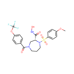 COc1ccc(S(=O)(=O)N2CCCN(C(=O)c3ccc(OC(F)(F)F)cc3)C[C@@H]2C(=O)NO)cc1 ZINC000026578613