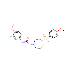 COc1ccc(S(=O)(=O)N2CCCN(CC(=O)Nc3ccc(OC)c(Cl)c3)CC2)cc1 ZINC000082157879