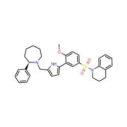 COc1ccc(S(=O)(=O)N2CCCc3ccccc32)cc1-c1ccc(CN2CCCCC[C@@H]2c2ccccc2)[nH]1 ZINC000027547504