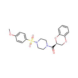 COc1ccc(S(=O)(=O)N2CCN(C(=O)[C@@H]3COc4ccccc4O3)CC2)cc1 ZINC000006719447