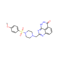 COc1ccc(S(=O)(=O)N2CCN(Cc3nc4cccc5c(=O)[nH][nH]c(n3)c45)CC2)cc1 ZINC000059277941