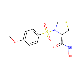 COc1ccc(S(=O)(=O)N2CSC[C@@H]2C(=O)NO)cc1 ZINC000013801708