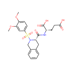 COc1ccc(S(=O)(=O)N2Cc3ccccc3C[C@H]2C(=O)N[C@@H](CCC(=O)O)C(=O)O)cc1OC ZINC000026647618