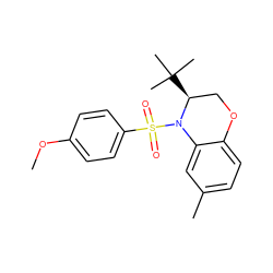 COc1ccc(S(=O)(=O)N2c3cc(C)ccc3OC[C@@H]2C(C)(C)C)cc1 ZINC000001392423