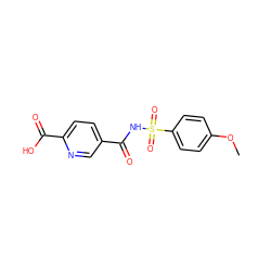 COc1ccc(S(=O)(=O)NC(=O)c2ccc(C(=O)O)nc2)cc1 ZINC000027884073