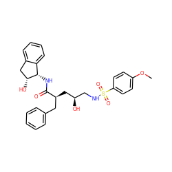 COc1ccc(S(=O)(=O)NC[C@@H](O)C[C@@H](Cc2ccccc2)C(=O)N[C@H]2c3ccccc3C[C@H]2O)cc1 ZINC000210002162